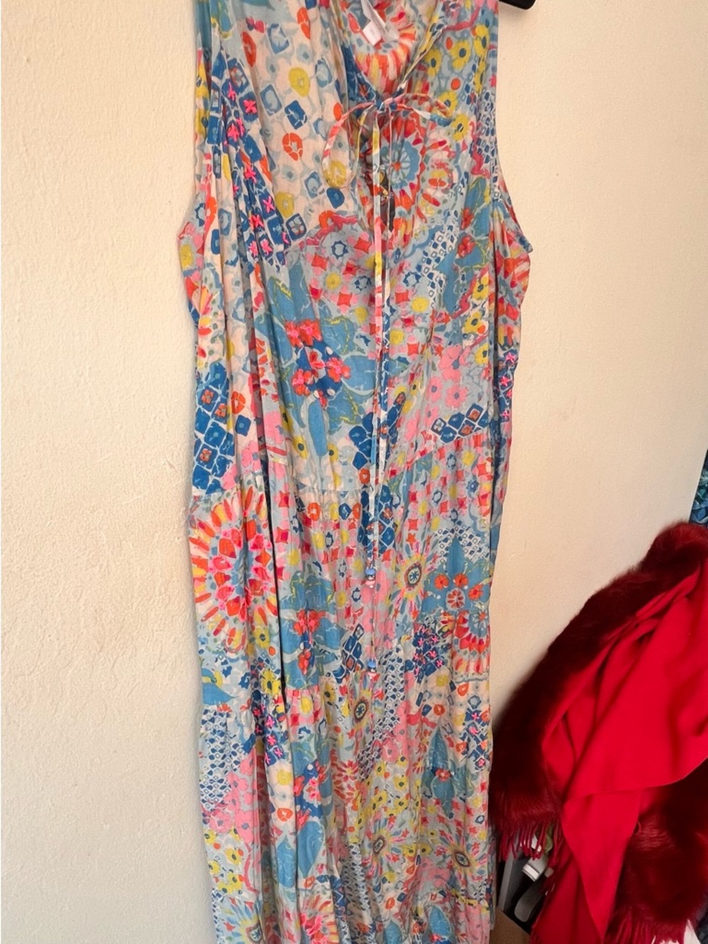Monsoon Multicolor Floral Maxi Dress in Blue, Pink, Yellow
